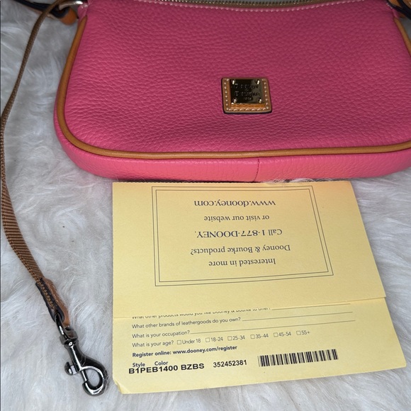 Dooney and Burke NWOT pink pebbled leather Kirby Lexi Crossbody bag - Picture 3 of 12